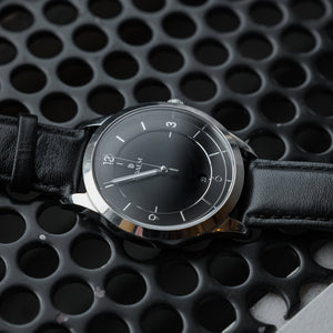 DAEM Sterling x Black leather watch