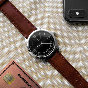 DAEM Sterling x Brown leather watch
