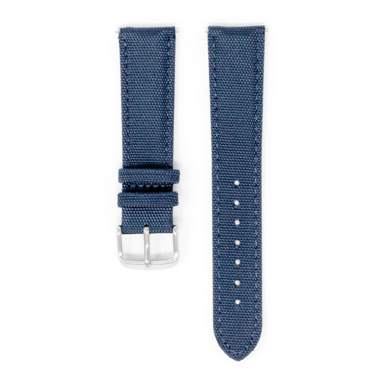 DAEM blue canvas strap with leather lining and detachable mechanism