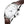 DAEM slate white dial watch with grey hands brown leather side