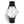 DAEM slate white dial watch with grey hands black leather front